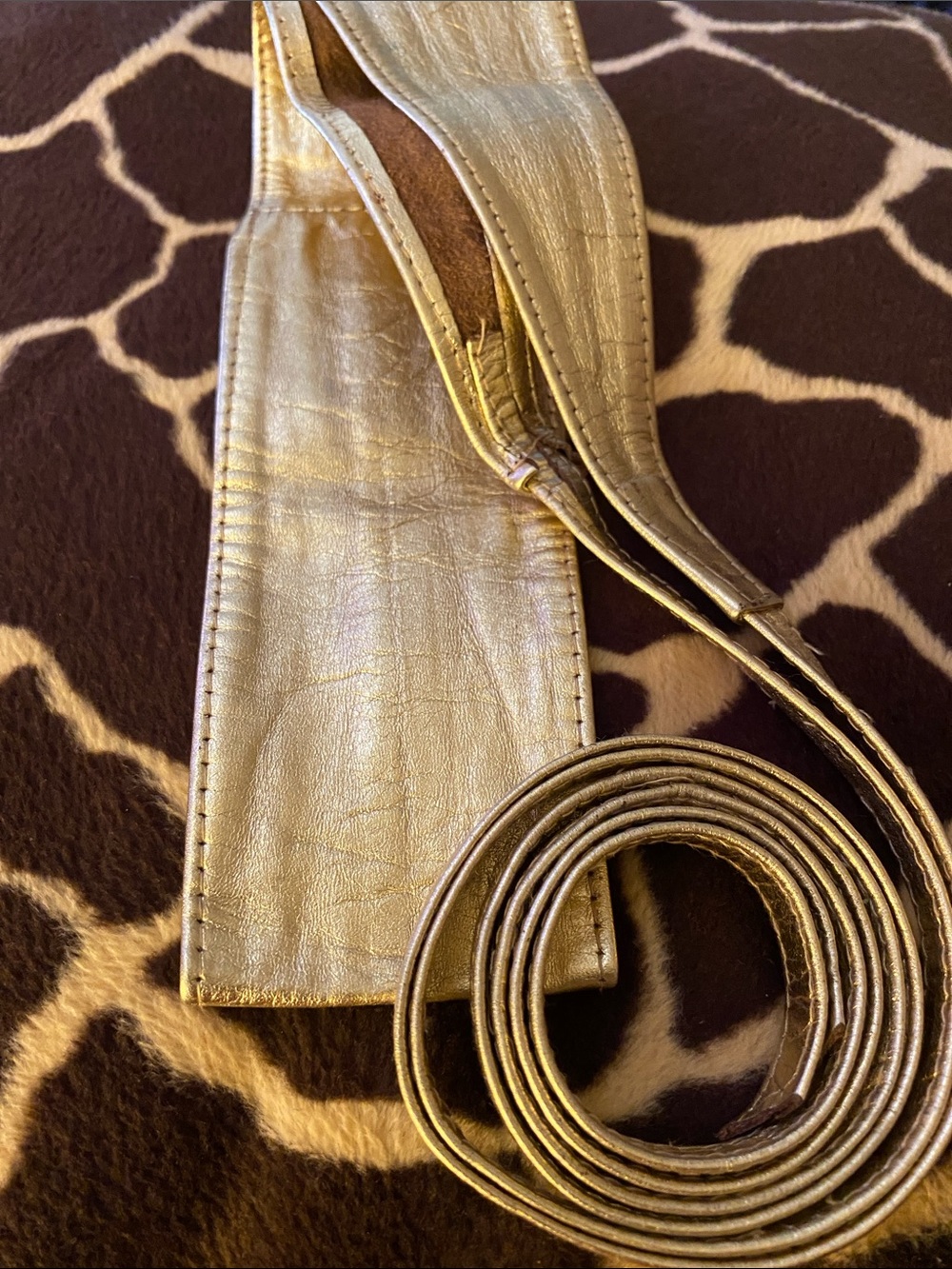Vintage 80’s Gold Leather Obi Belt